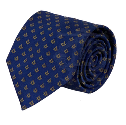 Classic Square and Compasses Necktie Navy Gold